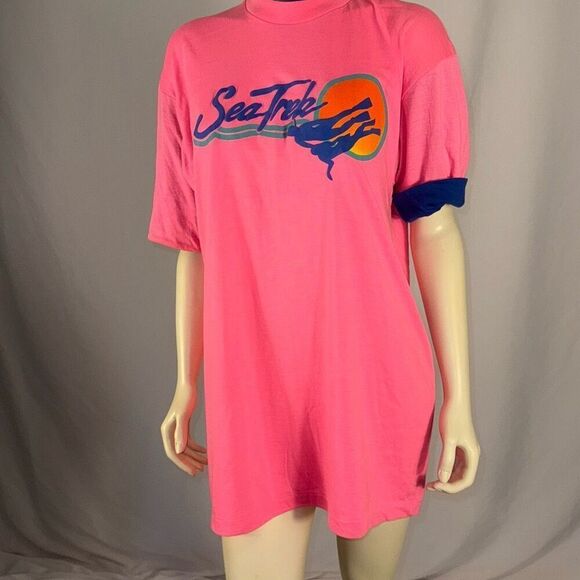 Vintage Neon Puffy Graphics Sea Trek Ringer Royal Caribbean T Shirt Unisex Sz On - Picture 10 of 12